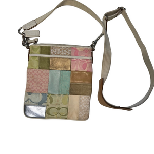 Vintage Coach Pastel Multicolor Patchwork Crossbody Bag